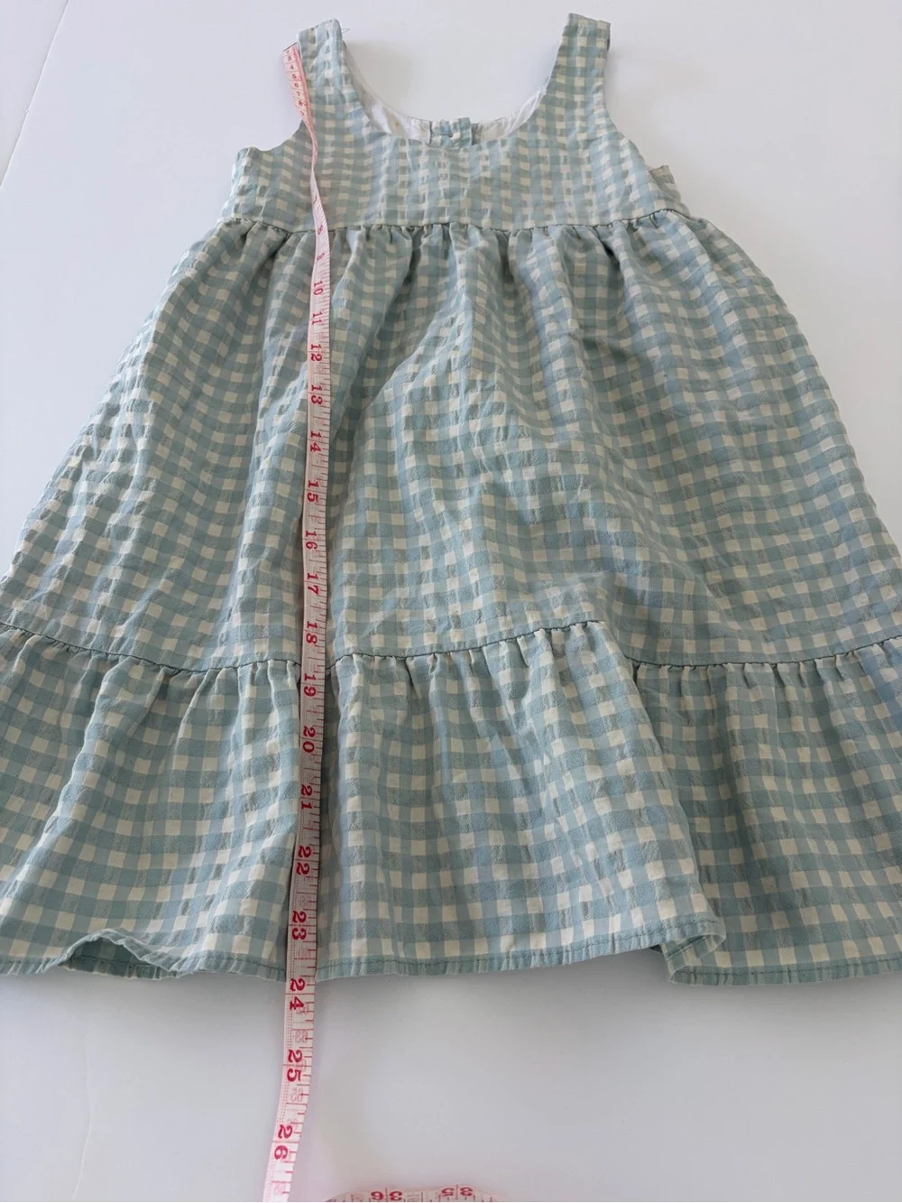 Zara Girls Blue And White Gingham Cotton Dress Size 3-4T PLAY Condition